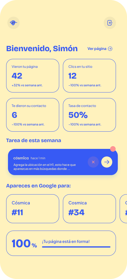 Dashboard Cósmica